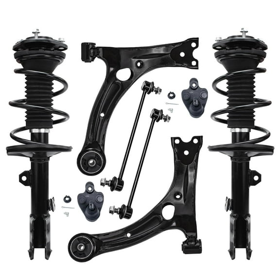 Detroit Axle - 1.8L Front 8pc Suspension Kit for 2009-2013 Toyota Corolla 2011-2013 Matrix, 2 Struts w/Coil Spring 2 Lower Control Arms 2 Lower Ball Joints 2 Sway Bars Replacement