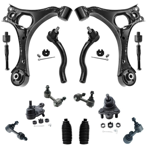 Detroit Axle - 1.8L Front End 14pc Suspension Kit for 06-11 Honda Civic 2006 2007 2008 2009 2010 2011, 2 Lower Control Arms 2 Ball Joints 4 Front and Rear Sway Bars 4 Tie Rods 2 Boots Replacement