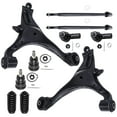 thumbnail image 1 of Detroit Axle - 10PC Front Lower Control Arms Ball Joint Inner Outer Tie Rod w/Boot Replacement for 2001 2002 2003 2004 2005 Honda Civic Sedan Coupe, 1 of 8