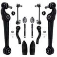 thumbnail image 1 of Detroit Axle - 10PC Front Lower Control Arms, Sway Bars, Inner and Outer Tie Rods w/Boots for 2006-2007 Ford Fusion - [2007 Lincoln MKZ] - 2006 Zephyr FWD - [2006-2007 Mercury Milan], 1 of 8