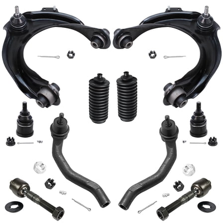 Detroit Axle - 3.0L Front End Suspension Kit for 2003-2006 Honda Accord, Upper Control Arms Tie Rod Ends Boot & Bellows Lower Ball Joints 2004 2005 - 10pc Set