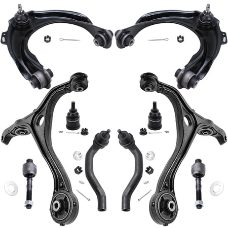 Detroit Axle - 10PC Front Upper Lower Control Arms w/Ball Joints, Inner and Outer Tie Rods Replacement for 2004-2008 Acura TSX - [2003-2007 Honda Accord L4 2.4L]