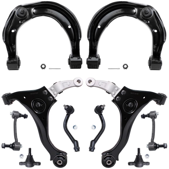 Detroit Axle - 10PC Front Upper and Lower Control Arms w/Ball Joints, Sway Bars and Outer Tie Rods Replacement for 2006 2007 2008 Hyundai Sonata
