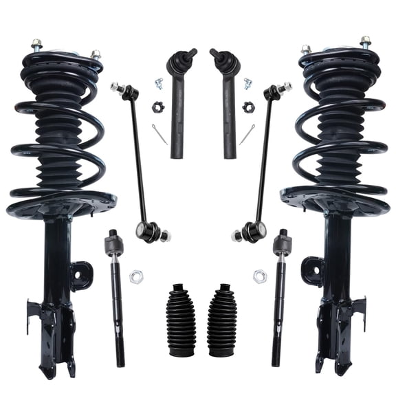 Detroit Axle - 10pc 3.5L Front Struts Sway Bars Tie Rods & Boots Replacement for Toyota RAV4