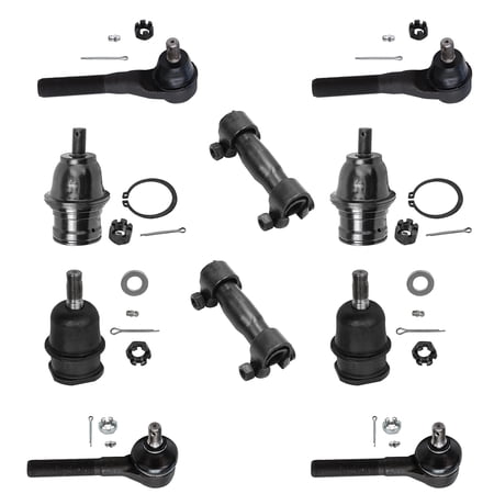 Detroit Axle - 10pc 4WD Front Ball Joints Tie Rods Adjusting Sleeves Replacement for Dodge Dakota