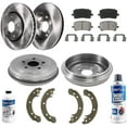 thumbnail image 1 of Detroit Axle - 10pc Brake Kit for 2003-2008 Toyota Corolla Front Disc Rotors Ceramic Brake Pads Replacement 2003 2004 2005 2006 2007 2008 Rear Brakes Drums Semi-Metallic Brake Shoes, 1 of 6