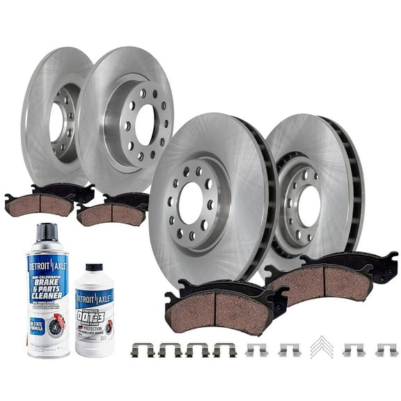 Detroit Axle - 10pc Brake Kit for 2013-2016 Dodge Dart, Disc Brake Rotors 2014 2015 Ceramic Brakes Pads with Hardware Assembly Replacement : 12.00" inch Front Rotor and 10.39" inch Rear Rotor