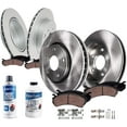 thumbnail image 1 of Detroit Axle - 10pc Brake Kit for 2018 2019 2020 2021 Subaru WRX STI [VENTED], Disc Brake Rotors Ceramic Brakes Pads w/Hardware Replacement: 13.39" inch Front and 12.84" inch Rear Rotors, 1 of 3
