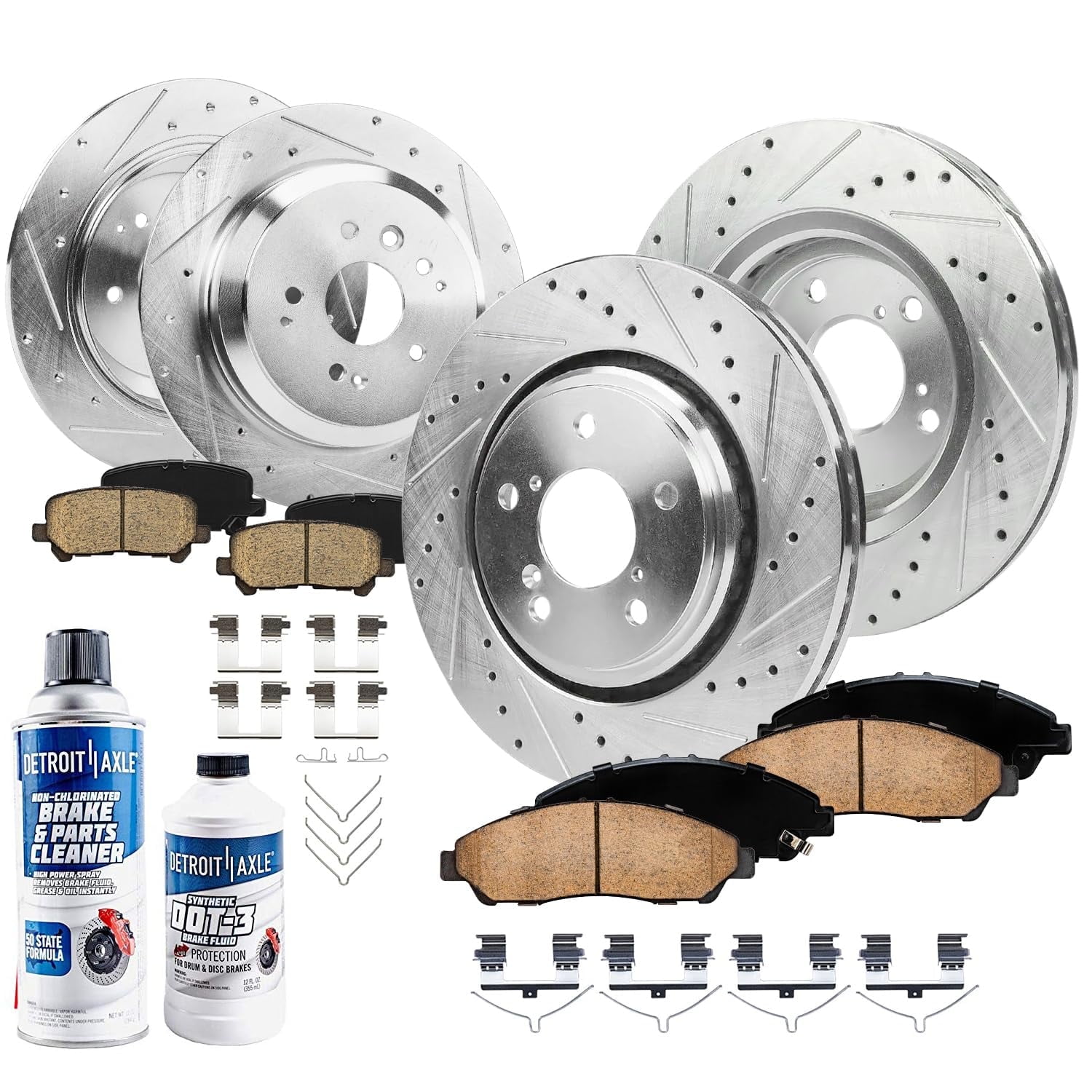 Detroit Axle - 10pc Brake Kit for Acura 14-16 MDX, Drilled and Slotted ...