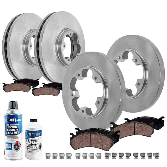 Detroit Axle - 10pc Brake Kit for Ford Transit-250 Transit-350, Disc Brake Rotors Ceramic Brakes Pads Replacement : 12.13" inch Front and Rear Rotor