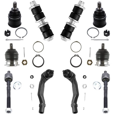 Detroit Axle - 10pc Front Ball Joints Tie Rods Sway Bars Replacement for 1992-1995 Honda Civic