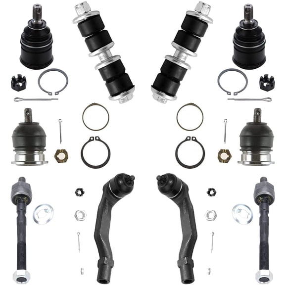 Detroit Axle - 10pc Front Ball Joints Tie Rods Sway Bars Replacement for 1992-1995 Honda Civic