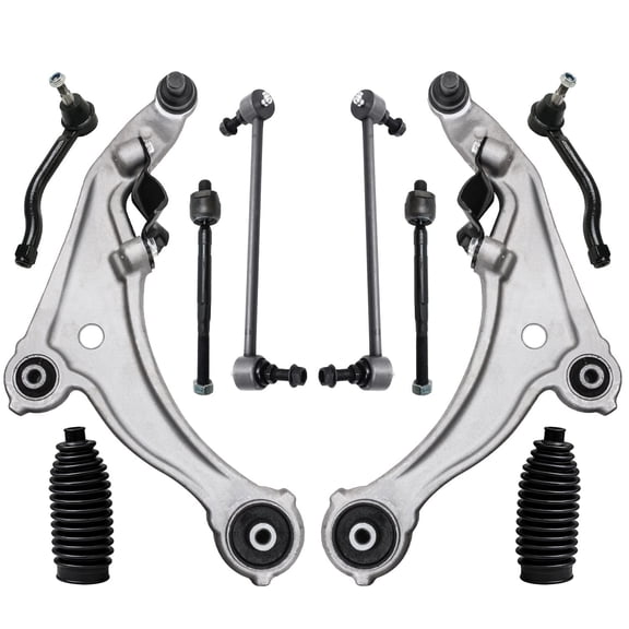 Detroit Axle - 10pc Front End Control Arms Kit for 2009-2014 Nissan Maxima, 2 Lower Control Arms w/Ball Joint 4 Outer Tie Rods 2 Sway Bar Links 2 Boots Replacement
