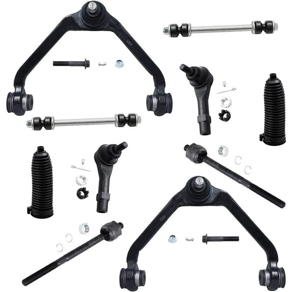 Detroit Axle - 10pc Front End Control Arms Kit for Ford Explorer Ranger Mazda B2500 B3000 B4000 Mercury Mountaineer, 2 Upper Control Arms Ball Joint 4 Tie Rods 2 Sway Bar Links 2 Boots Replacement