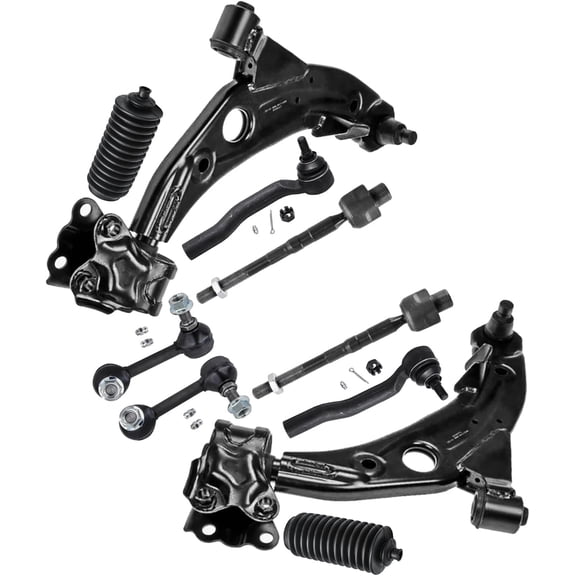 Detroit Axle - 10pc Front End Kit for 2007 2008 2009 2010 2011 2012 2013 Mazda CX-9, 2 Lower Control Arms with Ball Joints Assembly 2 Sway Bars 4 Inner Outer Tie Rods 2 Boots Replacement