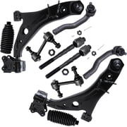 Detroit Axle - 10pc Front End Kit for 2007-2014 Ford Edge 2007-2015 Lincoln MKX, 2 Lower Control Arms w/Ball Joint 2 Sway Bars 4 Inner Outer Tie Rods 2 Boots 2008 2009 2010 2011 2012 2013 Replacement