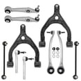 thumbnail image 1 of Detroit Axle - Front Suspension Kit for 2016-2024 Tesla Model X 2017 2018 2019 2020 2021 2022 2023 Upper and Lower Forward & Rearward Control Arms with Ball Joints Sway Bars Outer Tie Rods Replacemen, 1 of 9