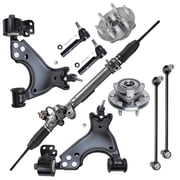 Detroit Axle - 10pc Front Control Arms Rack and Pinion Kit for GMC Acadia Enclave Traverse Outlook