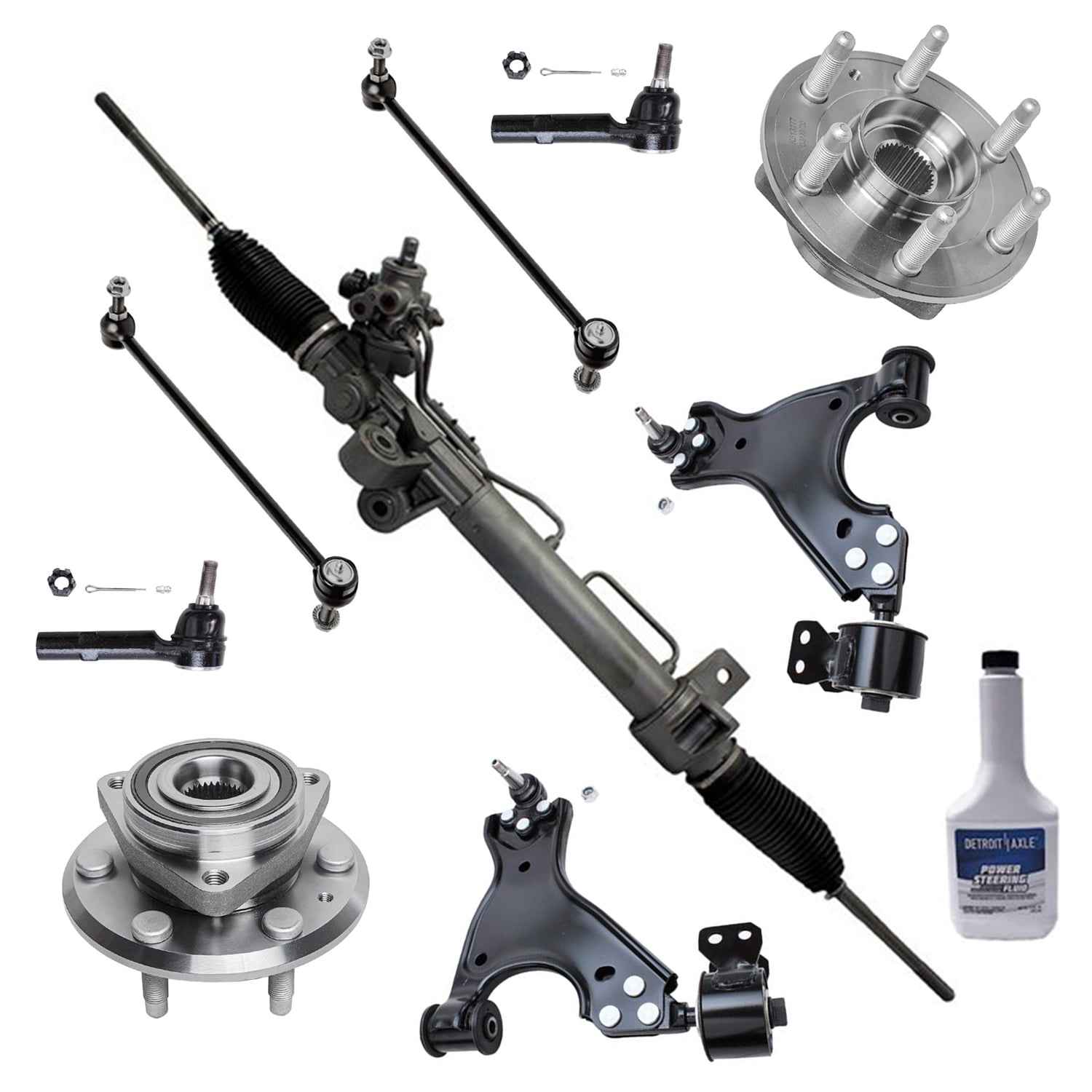 Detroit Axle 10pc Front End Kit for Chevy Traverse GMC Acadia, Buick Enclave, Saturn