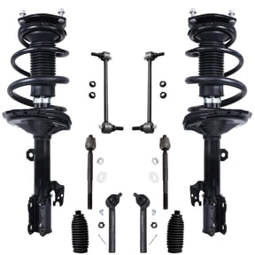 Detroit Axle - 10pc Front End Suspension Kit for 04-07 Toyota Highlander Lexus RX330, 07-09 RX350, 2 Complete Struts w/Coil Springs 2 Sway Bars 4 Inner Outer Tie Rods 2 Boots Replacement Shocks