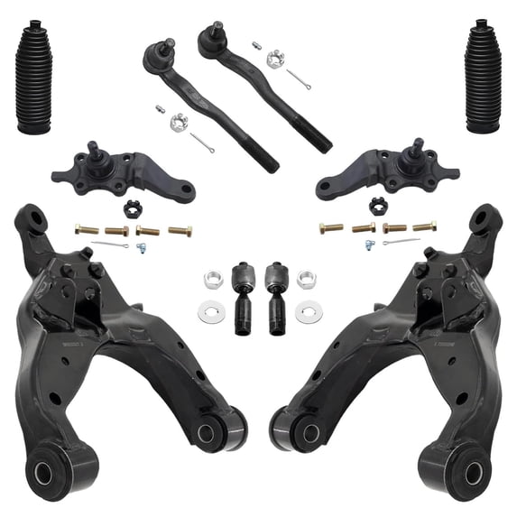 Detroit Axle - 10pc Front End Suspension Kit for Toyota 1996-2002 4Runner, 2 Lower Control Arms 4 Outer Inner Tie Rods 2 Lower Ball Joints 2 Boots 1997 19998 1999 2000 2001 Replacement