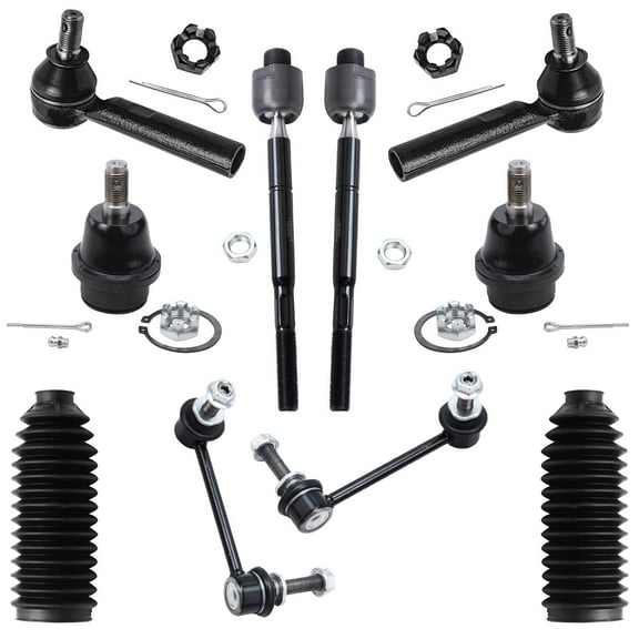 Detroit Axle - 10pc Front Lower Ball Joints Sway Bars Tie Rods & Boots Replacement for Toyota 4Runner Fits select: 2004-2009 TOYOTA 4RUNNER SR5/SPORT, 2007-2009 TOYOTA FJ CRUISER