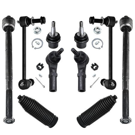 Detroit Axle - 10pc Front Lower Ball Joints Sway Bars Tie Rods w/Boots Replacement for Dodge Charger Fits select: 2013-2014 DODGE CHARGER SE, 2014 CHRYSLER 300C