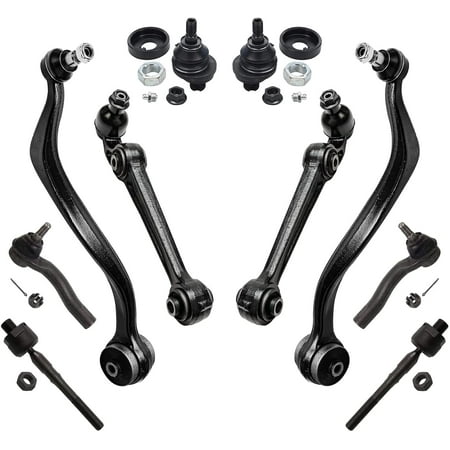 Detroit Axle - Front 10pc Suspension Kit for 2007-2012 Ford Fusion Lincoln MKZ 07-09 Mercury Milan 4 Lower Forward Rearward Control Arms 2 Upper Ball Joints 4 Tie Rod 2008 2009 Replacement