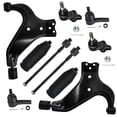thumbnail image 1 of Detroit Axle - 10pc Front Lower Control Arms w/Ball Joints and Tie rods and Rack Boots Set for 1996-2004 Nissan Pathfinder - [1997-2003 QX4], 1 of 7