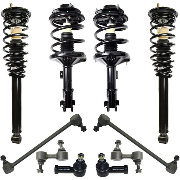 Detroit Axle - 10pc Front Rear Struts Sway Bars Outer Tie Rods Replacement For Mitsubishi Eclipse Fits select: 2002-2005 MITSUBISHI ECLIPSE GS, 2000 MITSUBISHI ECLIPSE GT