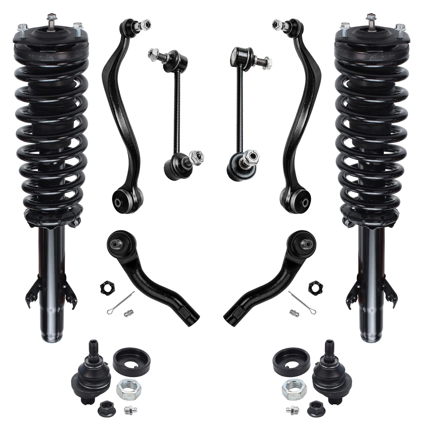 Detroit Axle 10pc Front Strut & Coil Spring Assemblies, Lower Control
