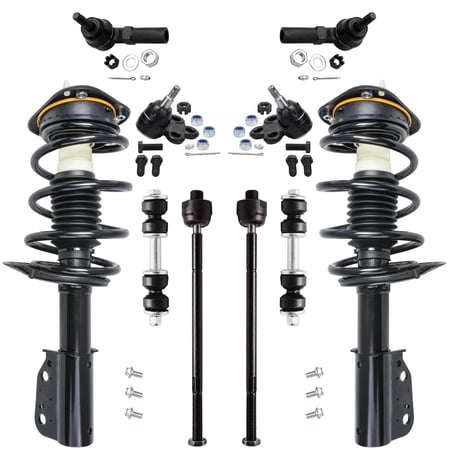 Detroit Axle - 10pc Front Strut Kit for Buick LeSabre Cadillac DeVille Pontiac Bonneville Olds Aurora, 2 Struts & Coil Spring 4 Tie Rods 2 Sway Bars 2 Lower Ball Joints Replacement Suspension