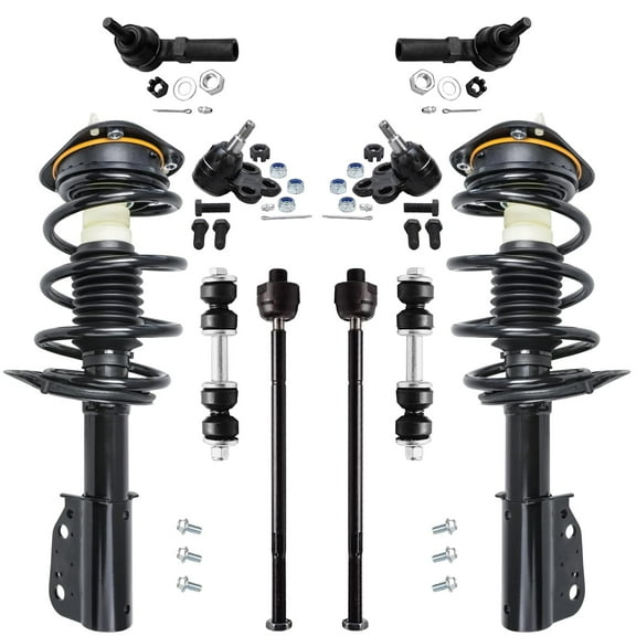 Detroit Axle - 10pc Front Strut Kit for Buick LeSabre Cadillac DeVille Pontiac Bonneville Olds Aurora, 2 Struts & Coil Spring 4 Tie Rods 2 Sway Bars 2 Lower Ball Joints Replacement Suspension