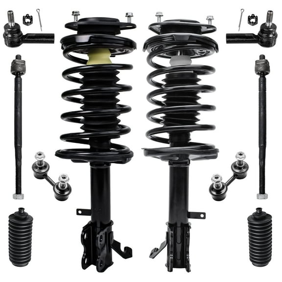 Detroit Axle - 10pc Front Struts Sway Bars Tie Rods w/Boots Replacement for Toyota Corolla Fits select: 2001-2002 TOYOTA COROLLA CE/LE/S, 1998-2000 TOYOTA COROLLA VE/CE/LE