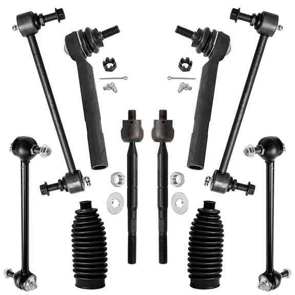Detroit Axle - 10pc Front Tie Rods Front Rear Sway Bars Kit for Toyota Highlander Lexus RX330 RX350