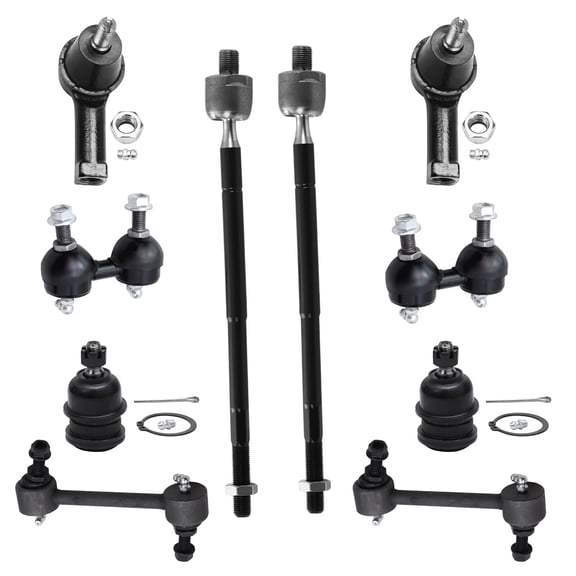 Detroit Axle - 10pc Front Tie Rods Lower Ball Joints Rear Sway Bars Replacement for Hyundai Elantra
