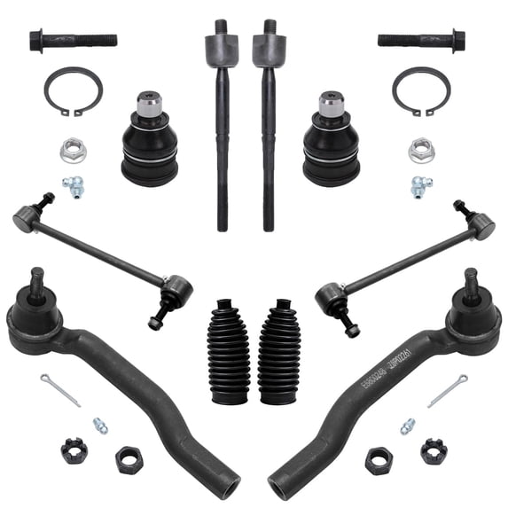 Detroit Axle - 10pc Front Tie Rods w/ Boots Lower Ball Joints Sway Bars Replacement for Nissan Versa