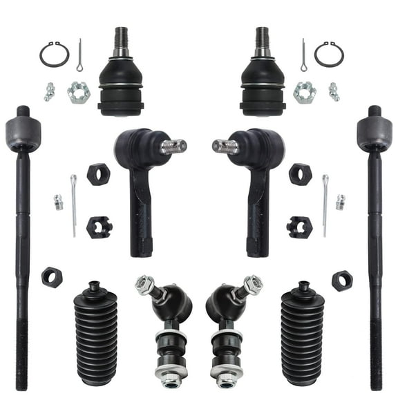 Detroit Axle - 10pc Front Tie Rods w/Boots Sway Bars Replacement for Kia Sportage Hyundai Tucson Fits select: 2006 HYUNDAI TUCSON GLS/LIMITED, 2007-2008 KIA SPORTAGE EX/LX