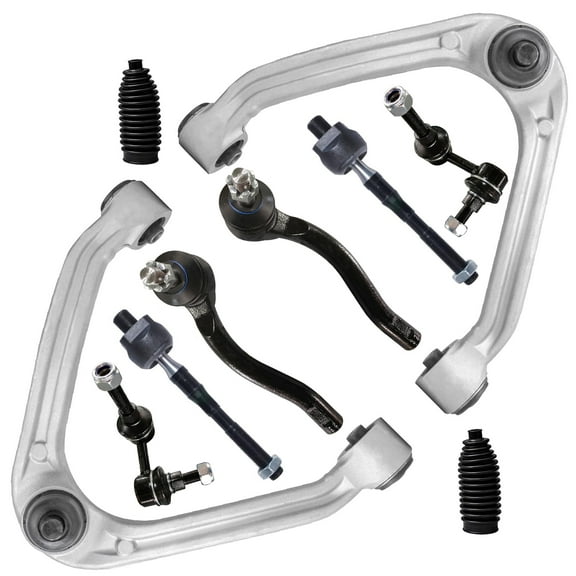 Detroit Axle - 10pc Front Upper Control Arm Ball Joint Tie Rod Sway Bark Kit for 2006-2010 INFINITI M45 M35