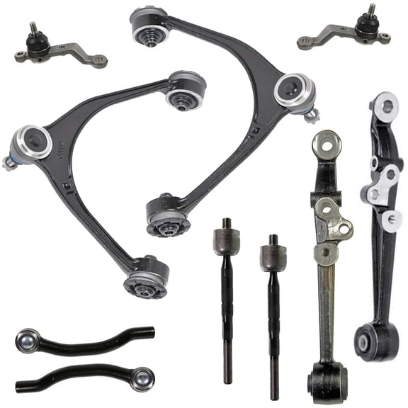 Detroit Axle - 10pc Front Upper Lower Forward Control Arms w/ Ball Joints, Inner & Outer Tie Rod Links for 1998-2005 Lexus GS300/ 1998-2000 GS400/ 2001-2005 GS430