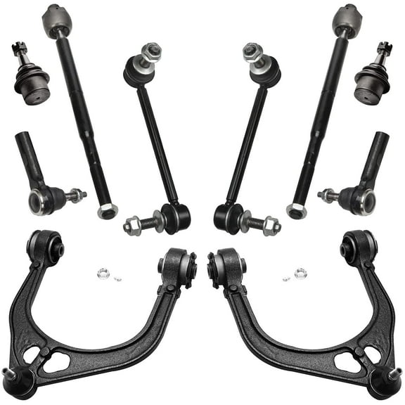 Detroit Axle - 10pc RWD Front Upper Control Arms Lower Ball Joints Tie Rods Sway Bars Replacement for Chrysler 300