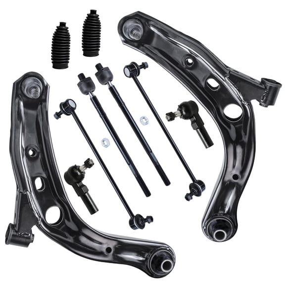 Detroit Axle - 10pc Suspension Kit for 2001-2006 Mazda MPV 2002 2003 2004 2005, 2 Lower Control Arms w/Ball Joints, 4 Inner & Outer Tie Rods, 2 Sway Bars, 2 Boots, Replacement