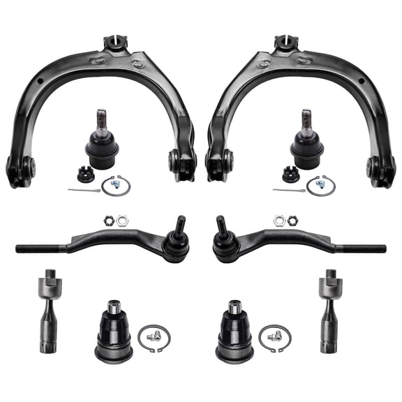 Detroit Axle - 10pc Front Suspension Kit for 2002-2009 Chevrolet Trailblazer GMC Envoy 2003 2004 2005 2006 2007 2008 Upper Control Arms Upper & Lower Ball Joints Inner & Outer Tie Rods