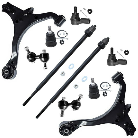 Detroit Axle - 10pc Suspension Kit for 2003-2011 Honda Element, 2 Lower Control Arms, 2 Lower Ball Joints, 4 Inner and Outer Tie Rods, 2 Sway Bar Links Replacement