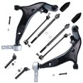 thumbnail image 1 of Detroit Axle - 10pc Suspension Kit for 2004-2009 Nissan Quest 2005 2006 2007 2008, 2 Lower Control Arms w/Ball Joints, 4 Inner & Outer Tie Rods, 2 Sway Bars, 2 Boots, Replacement, 1 of 7