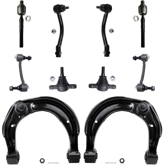 Detroit Axle - 10pc Suspension Kit for 2006-2010 Hyundai Sonata, 2006-2011 Azera, 2 Upper Control Arms, 2 Lower Ball Joints, 4 Inner & Outer Tie Rods, 2 Sway Bars Replacement