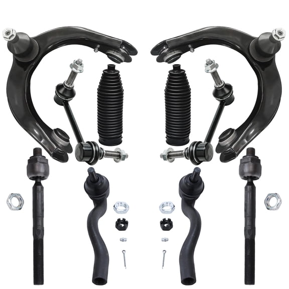 Detroit Axle - Front End 10pc Suspension Kit for 2011-2015 Jeep Grand Cherokee Dodge Durango 2012 2013 2014, 2 Upper Control Arms w/Ball Joints, 4 Tie Rods, 2 Sway Bar Links, 2 Boots