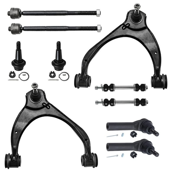 Detroit Axle - 10pc Suspension Kit for 2015-2019 Chevy GMC Silverado Sierra 1500 Tahoe Suburban Cadillac Escalade, 2 Upper Control Arms, 2 Ball Joints, 4 Tie Rods, 2 Sway Bars Replacement