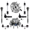 thumbnail image 1 of Detroit Axle - 10pc Wheel Bearing Hubs Kit for 2007-2010 Chevy Silverado GMC Sierra 3500 HD [8 Lugs], 2 Wheel Bearing Hubs 4 Tie Rods 4 Front Rear Sway Bars 2008 2009 Replacement, 1 of 7