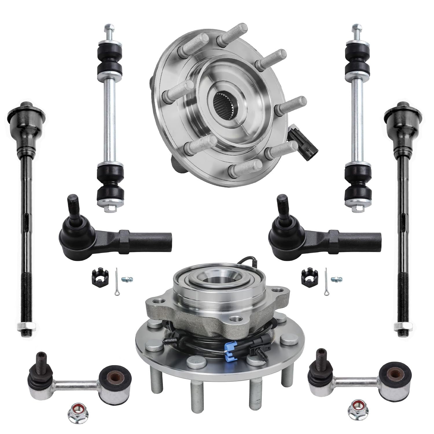 Detroit Axle - 10pc Wheel Bearing Hubs Kit for 07-10 Chevy GMC ...
